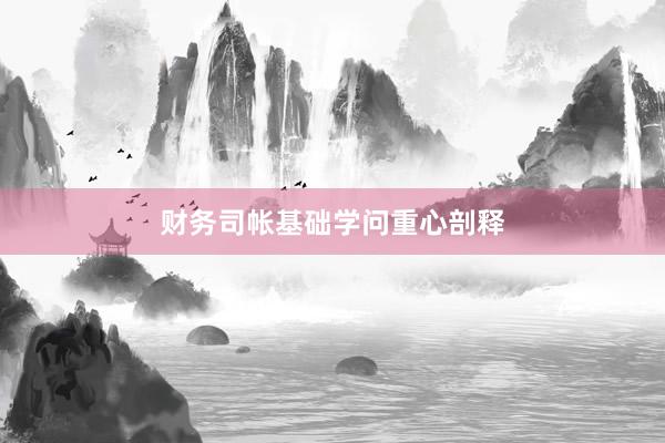 财务司帐基础学问重心剖释